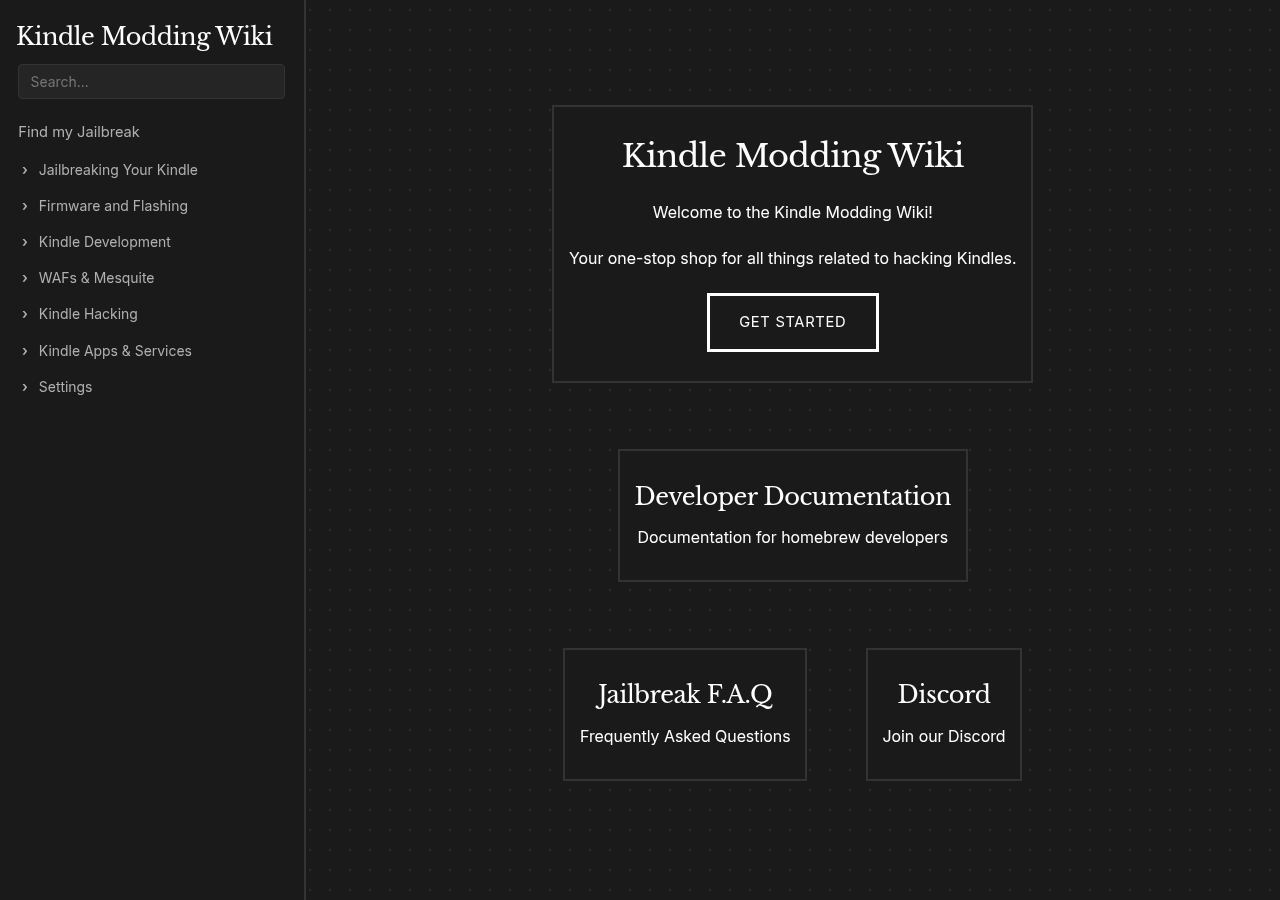 Kindle Modding Wiki, o hub central da comunidade de jailbreak