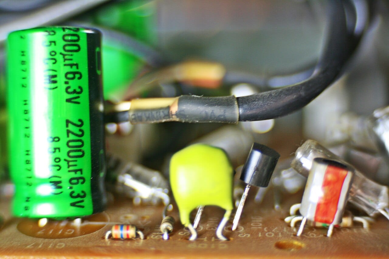 Macro de uma placa de circuito eletrônico